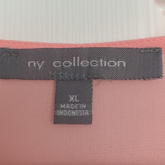 NY Collection Women's Chiffon Pink Tank Top - Picture 6 of 6